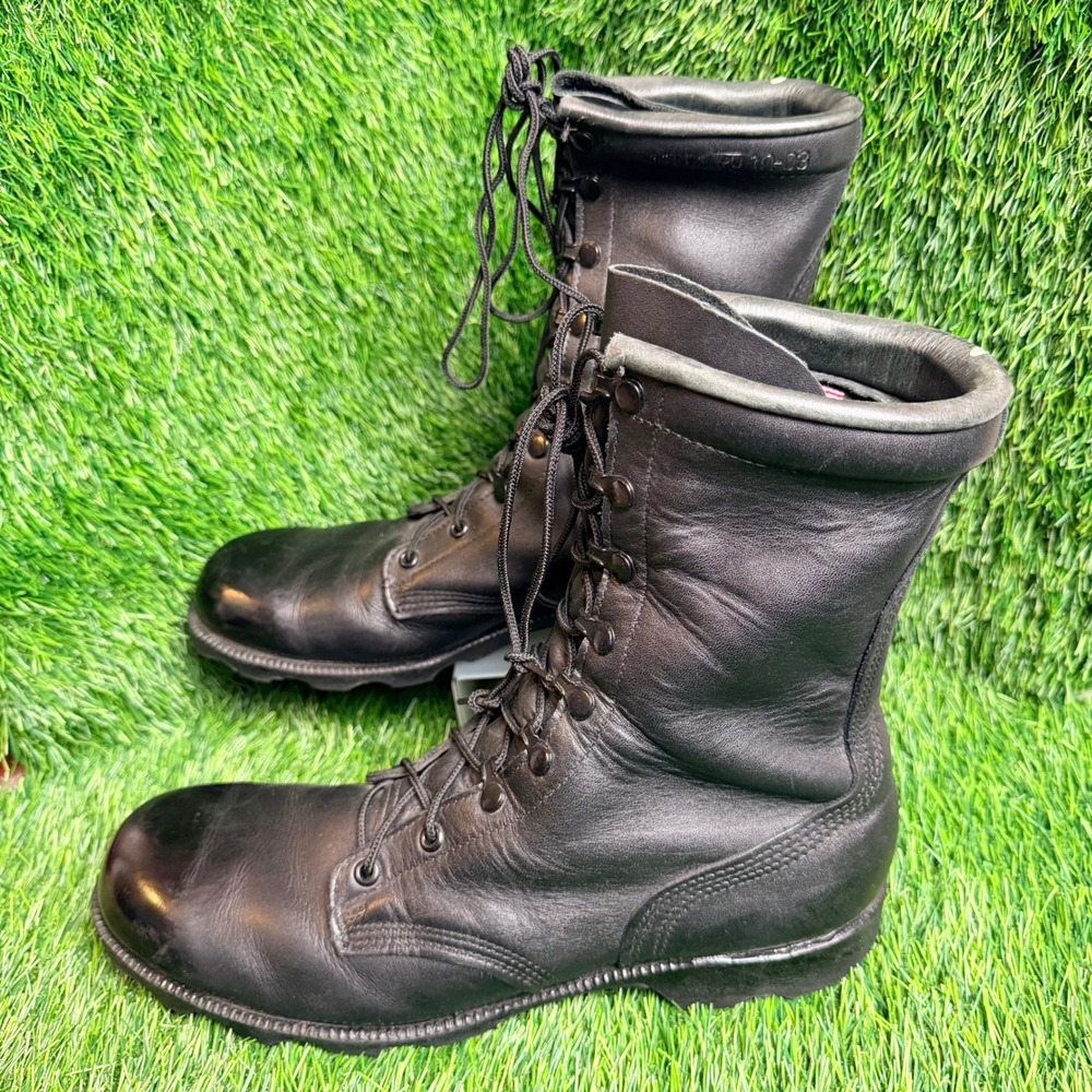 Altama Mens Black Leather Military Combat Boots Size 11.5 R Tactical Made in USA